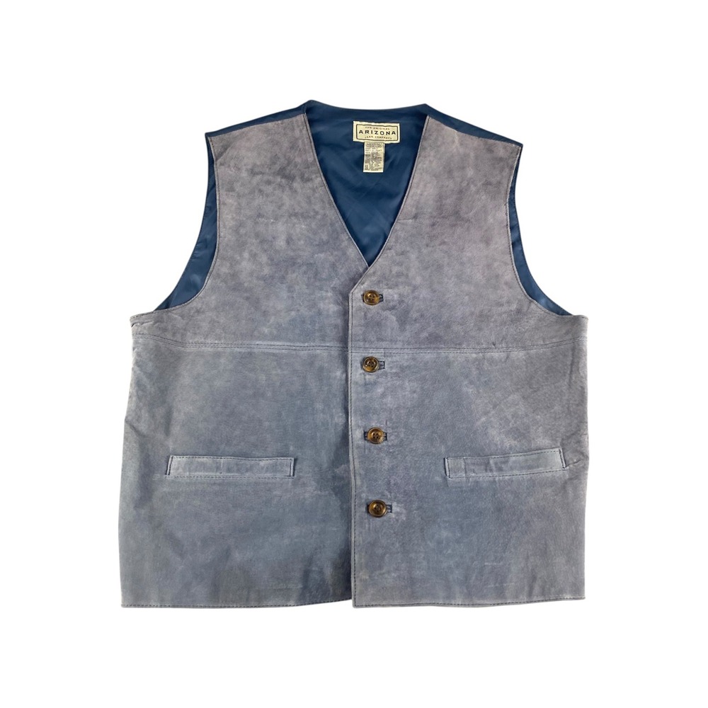 Vintage The Original Arizona Jean Company‎ Suede Leather Vest Blue Medium Mens